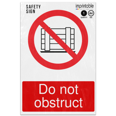 Picture of Do Not Obstruct Prohibition Adhesive Vinyl Sign