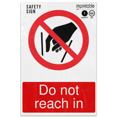 Picture of Do Not Reach In Prohibition Adhesive Vinyl Sign