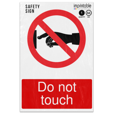 Picture of Do Not Touch Object On Vertical Surfacel Prohibition Adhesive Vinyl Sign