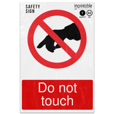 Picture of Do Not Touch Prohibition Adhesive Vinyl Sign