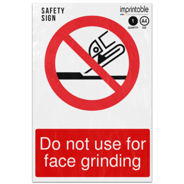 Picture of Do Not Use For Face Grinding Prohibition Adhesive Vinyl Sign
