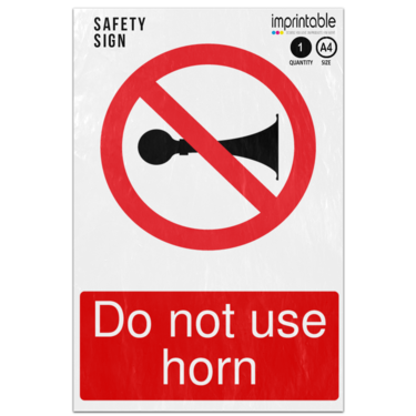 Picture of Do Not Use Horn Prohibition Adhesive Vinyl Sign