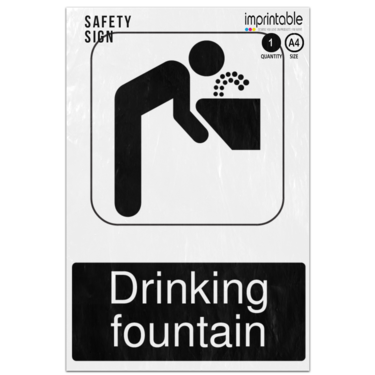 Picture of Drinking Fountain Information Adhesive Vinyl Sign