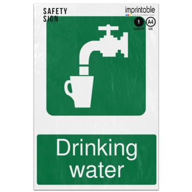 Picture of Drinking Water Safe Condition Adhesive Vinyl Sign