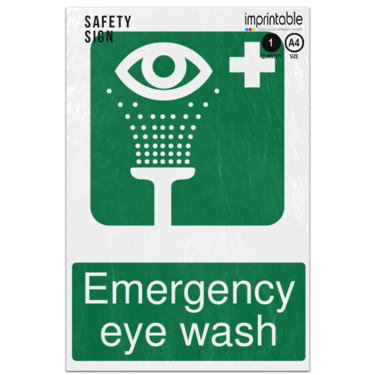 Picture of Emergency Eye Wash Safe Condition Adhesive Vinyl Sign