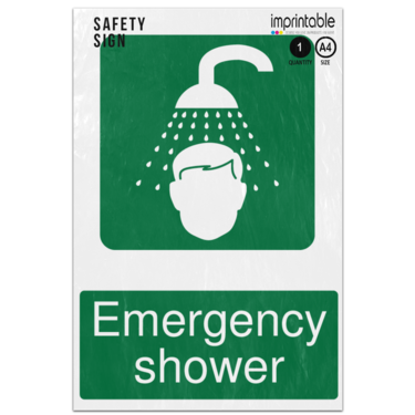 Picture of Emergency Shower Safe Condition Adhesive Vinyl Sign