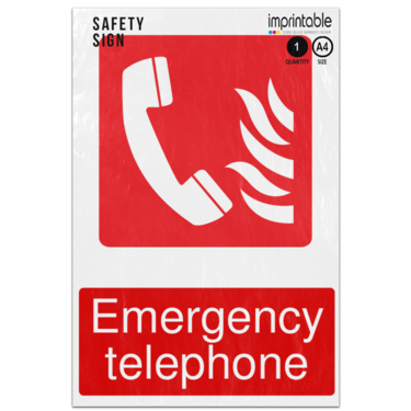 Picture of Emergency Telephone Emergency Equipment Adhesive Vinyl Sign