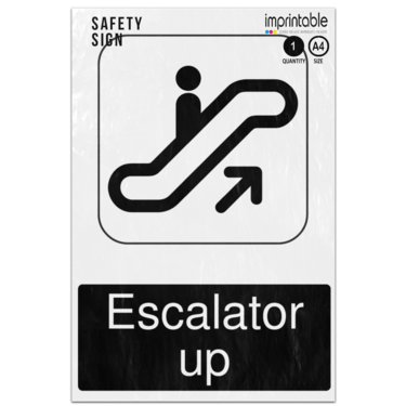Picture of Escalator Up Information Adhesive Vinyl Sign