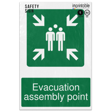 Picture of Evacuation Assembly Point Safe Condition Adhesive Vinyl Sign