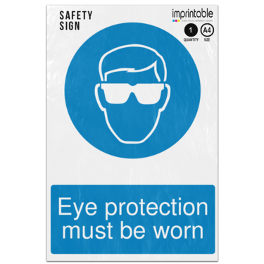 Picture of Eye Protection Must Be Worn Mandatory Adhesive Vinyl Sign