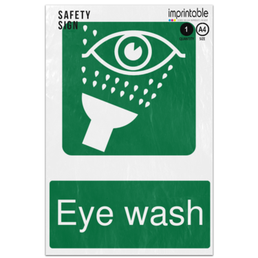 Picture of Eye Wash Safe Condition Adhesive Vinyl Sign