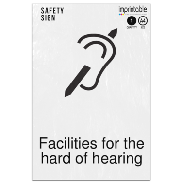 Picture of Facilities For The Hard Of Hearing Dda Compliant Adhesive Vinyl Sign