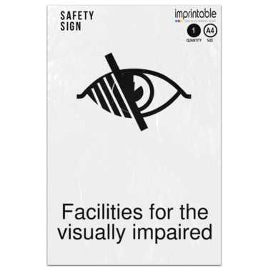 Picture of Facilities For The Visually Impaired Dda Compliant Adhesive Vinyl Sign