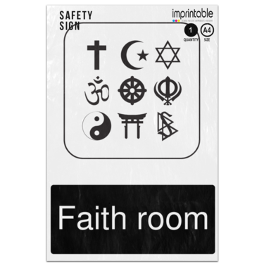 Picture of Faith Room Multi Religions Prayer Information Adhesive Vinyl Sign