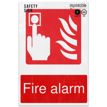 Picture of Fire Alarm Emergency Equipment Adhesive Vinyl Sign