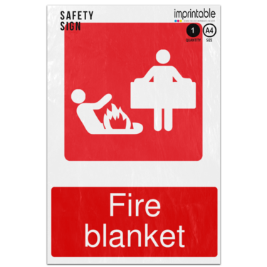 Picture of Fire Blanket Emergency Equipment Adhesive Vinyl Sign