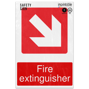 Picture of Fire Extinguisher Diagonal Down Right Emergency Equipment Adhesive Vinyl Sign