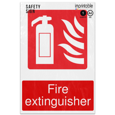 Picture of Fire Extinguisher Emergency Equipment Adhesive Vinyl Sign