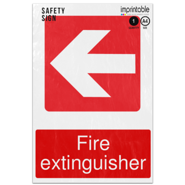 Picture of Fire Extinguisher Left Arrow Emergency Equipment Adhesive Vinyl Sign