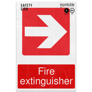 Picture of Fire Extinguisher Right Arrow Emergency Equipment Adhesive Vinyl Sign