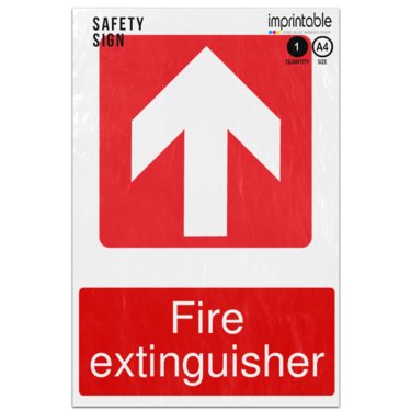 Picture of Fire Extinguisher Up Arrow Emergency Equipment Adhesive Vinyl Sign