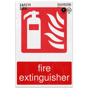 Picture of Fire Extinguisher Water Emergency Equipment Adhesive Vinyl Sign