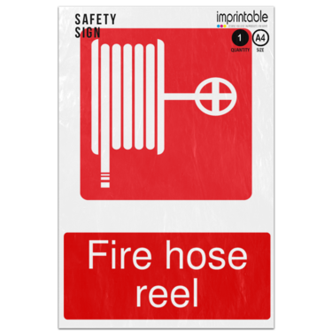 Picture of Fire Hose Reel Emergency Equipment Adhesive Vinyl Sign