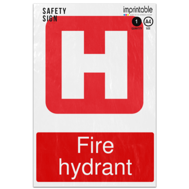 Picture of Fire Hydrant Emergency Equipment Adhesive Vinyl Sign