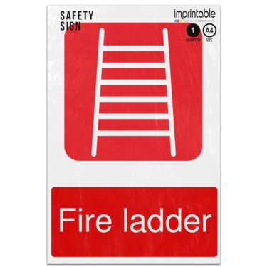 Picture of Fire Ladder Emergency Equipment Adhesive Vinyl Sign