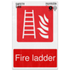 Picture of Fire Ladder Flames Emergency Equipment Adhesive Vinyl Sign