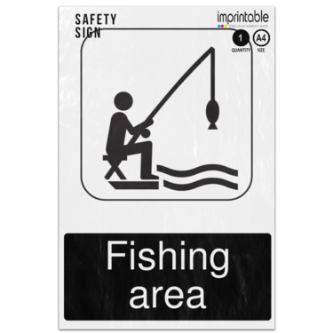 Picture of Fishing Area Information Adhesive Vinyl Sign