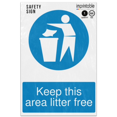 Picture of Keep This Area Litter Free Mandatory Adhesive Vinyl Sign