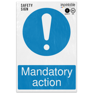 Picture of Mandatory Action Mandatory Adhesive Vinyl Sign
