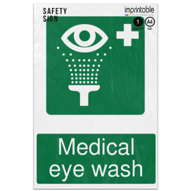 Picture of Medical Eye Wash Safe Condition Adhesive Vinyl Sign