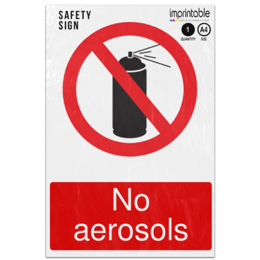 Picture of No Aerosols Prohibition Adhesive Vinyl Sign