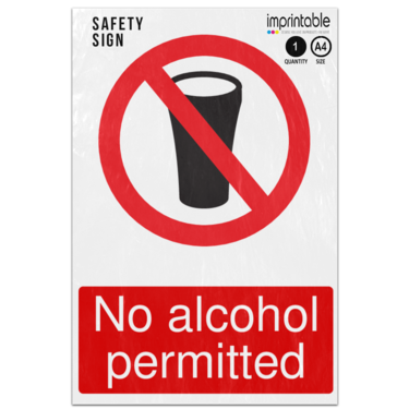 Picture of No Alcohol Permitted Prohibition Adhesive Vinyl Sign