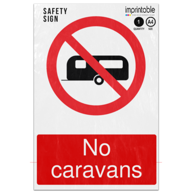 Picture of No Caravans Prohibition Adhesive Vinyl Sign