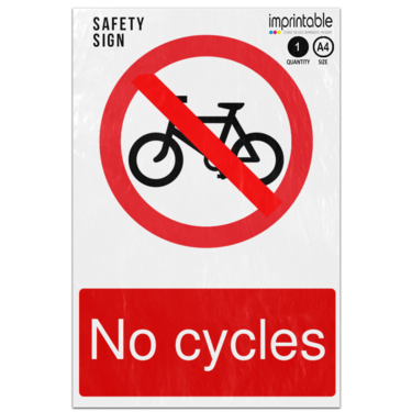 Picture of No Cycles Prohibition Adhesive Vinyl Sign