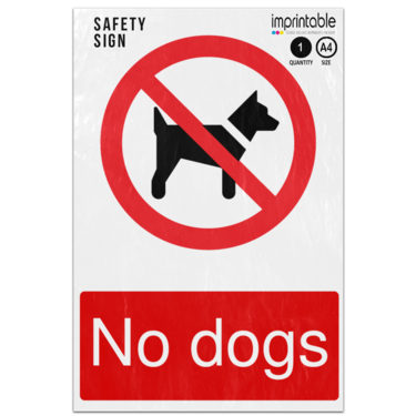 Picture of No Dogs Prohibition Adhesive Vinyl Sign