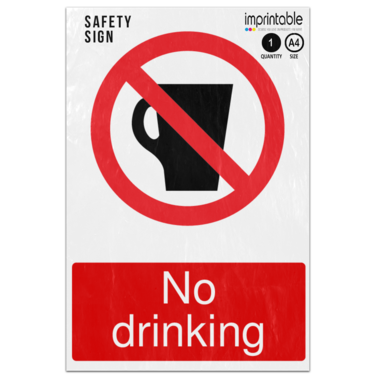 Picture of No Drinking Prohibition Adhesive Vinyl Sign