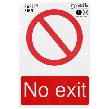 Picture of No Exit Prohibition Adhesive Vinyl Sign