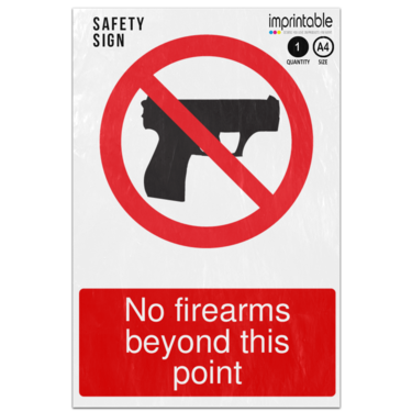 Picture of No Firearms Beyond This Point Prohibition Adhesive Vinyl Sign