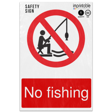 Picture of No Fishing Prohibition Adhesive Vinyl Sign
