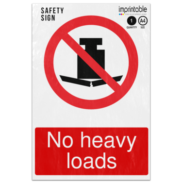 Picture of No Heavy Loads Prohibition Adhesive Vinyl Sign