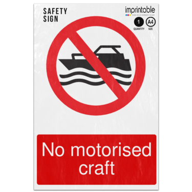 Picture of No Motorised Craft Prohibition Adhesive Vinyl Sign