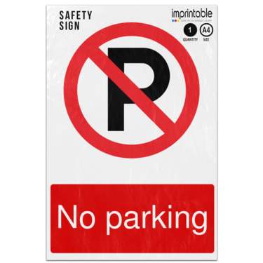 Picture of No Parking Prohibition Adhesive Vinyl Sign