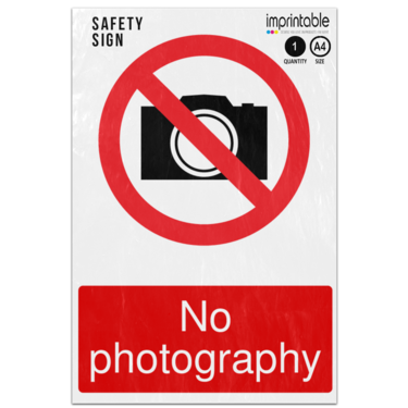 Picture of No Photography Prohibition Adhesive Vinyl Sign