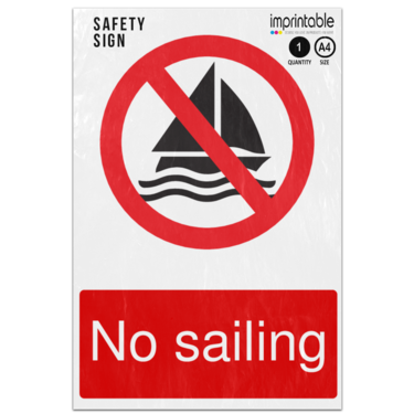 Picture of No Sailing Prohibition Adhesive Vinyl Sign