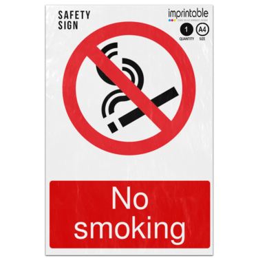 Picture of No Smoking Cigarette Prohibition Adhesive Vinyl Sign