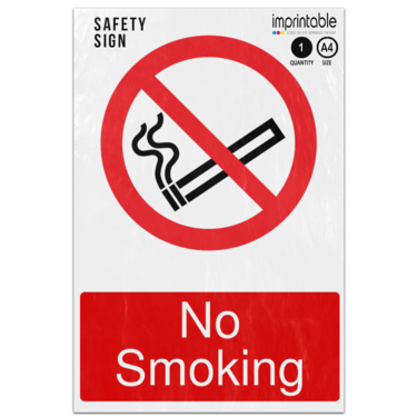 Picture of No Smoking Prohibition Adhesive Vinyl Sign